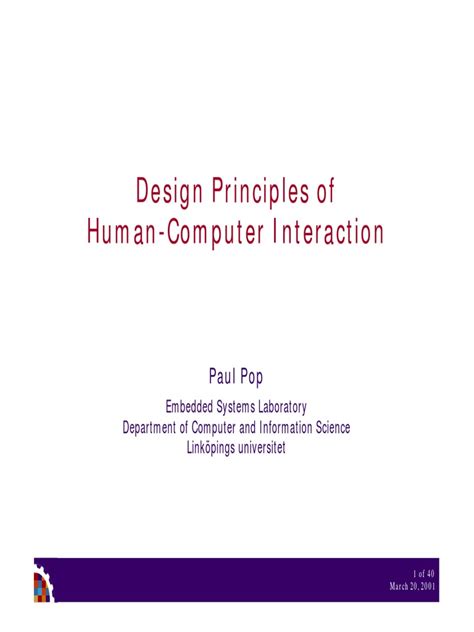 Design Principles of Human Computer Interface (HCI) | PDF | Human ...