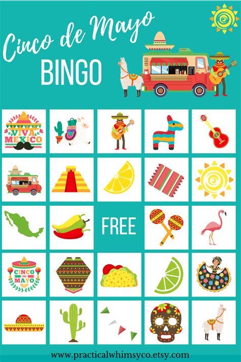 Printable Cinco De Mayo Bingo Cards Mexican Party Digital Download