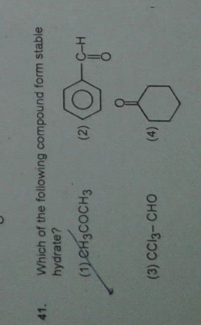 Which Of The Following Compound Form Stable Hydrate Ch Coch