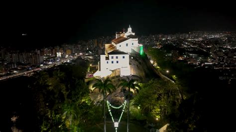 Penha Church At Vitoria Espirito Santo Brazil. Night Building Downtown ...