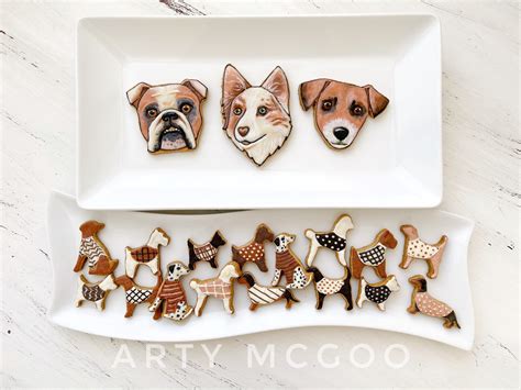 Dog Biscuit Portraits Decorated with Dog-Friendly Icing - Arty McGoo - Cookie Decorating Classes ...