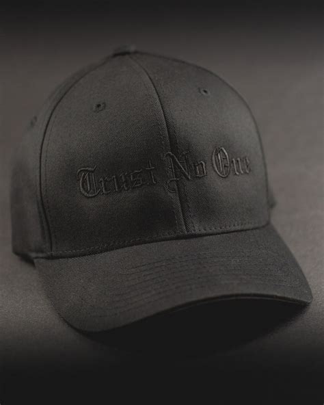 Trust No One Structured Curved Bill Flexfit Hat Black