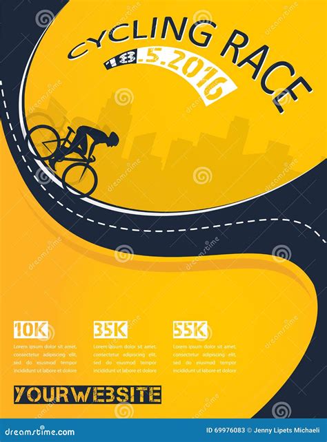 Vector Bicycle Race Event Poster Design Stock Vector Illustration Of