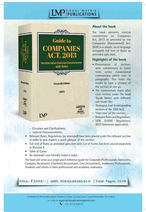 Guide To Companies Act 2013 Section Wise Concise Commentary 11th