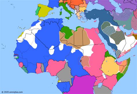 Outbreak of the Great War | Historical Atlas of Northern Africa (4 August 1914) | Omniatlas