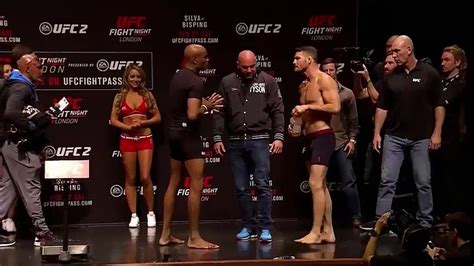 Anderson Silva Vs Michael Bisping Weigh In Faceoff Video Dailymotion