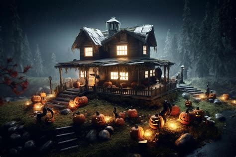 Haunted house on halloween celebration concept. Spooky house halloween ...