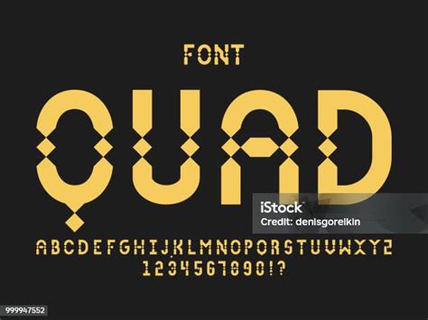 Font Quad Alfabet Vektor Ilustrasi Stok - Unduh Gambar Sekarang ...