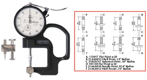 Mitutoyo Interchangeable Anvil Dial Thickness Gage Range 0 4