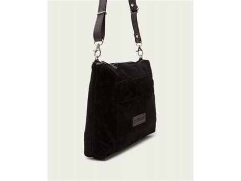 Bolso En Piel Serraje Goose Porronet B Negro O Cuero Para Mujer