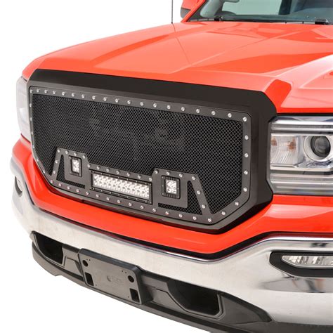 16-18 GMC Sierra 1500 Evolution Matte Black Stainless Steel Grille (48 ...