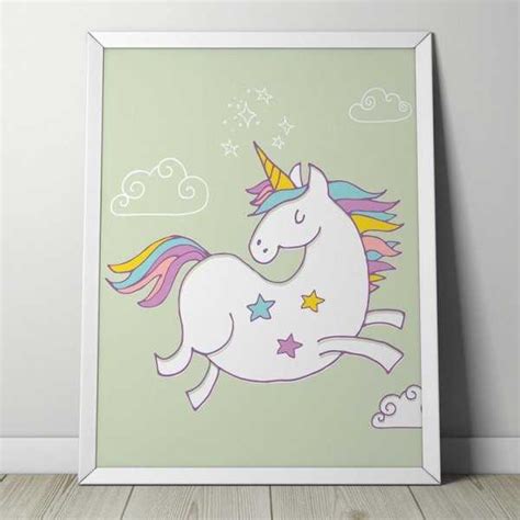 Starry Unicorn Plakat Z Jednoro Cem Idealny Dla Dziewczynki