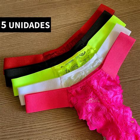 Kit 5 Calcinhas de Renda Elástico B 40 Resistente Calcinha Conforto Lingerie Feminina de Luxo