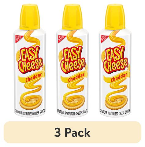 (3 pack) Easy Cheese Cheddar Cheese Snack, 8 oz - Walmart.com