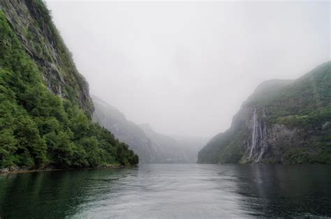 Premium Photo | Waterfall and fiord