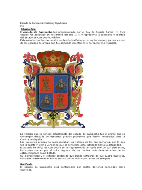 Significado Del Escudo Campeche Pdf Campeche