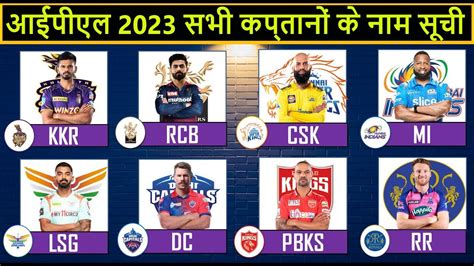 IPL 2023 TATA IPL TEAM CAPTAIN LIST IPL RETENTION 2023 MS DHONI