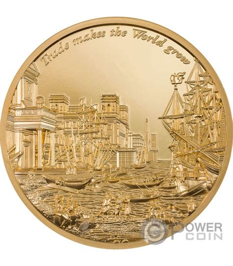 Trade Makes The World Grow Time Flies Gilded Oz Monnaie Argent