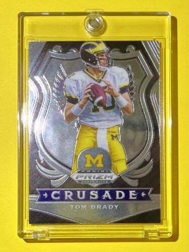 Tom Brady PANINI PRIZM DRAFT PICKS CRUSADE HOT MICHIGAN CARD 100