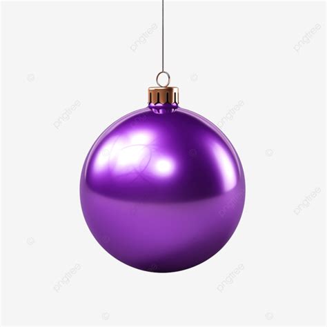 Purple Violet Christmas Tree Toy Or Ball Volumetric And Realistic Color