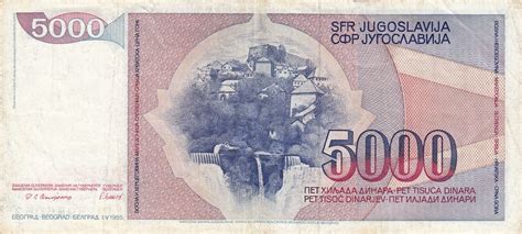 billet YOUGOSLAVIE 5000 dinara 1985 circulé eBay