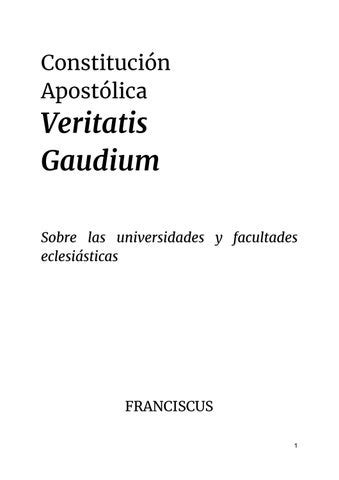 Constituci N Apost Lica Veritatis Gaudium By Revista Humanitas Issuu