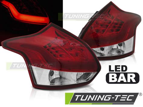 LED Lightbar Design Rückleuchten für Ford Focus MK3 11 14 rot klar