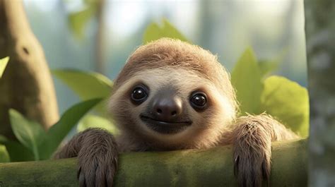 Premium AI Image | a sloth in a tree