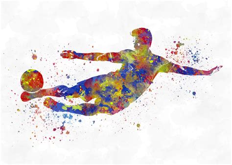 Um Leck Ilustrace Soccer Player In Watercolor Posters Cz