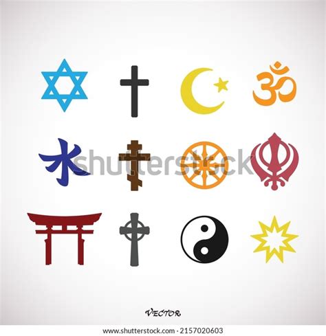 World Religion Symbols Signs Major Religious Stock Vector Royalty Free