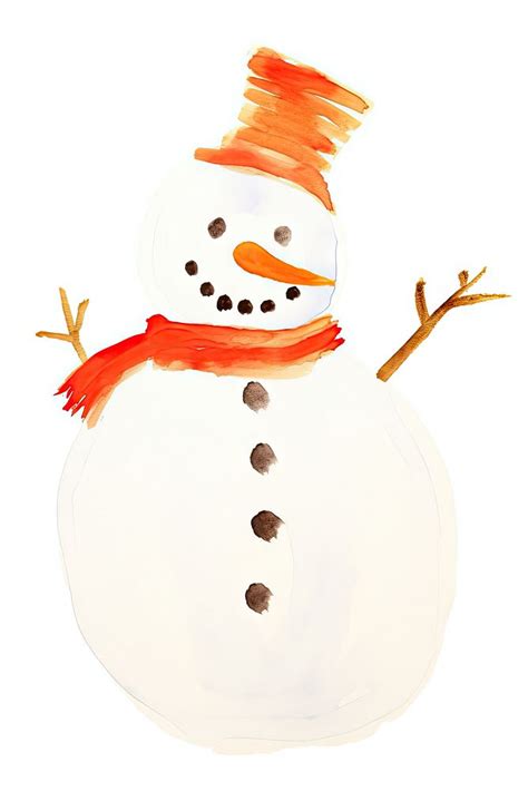 Snowman drawing winter white. AI | Free Photo Illustration - rawpixel