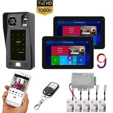 Ennio 9 Inch 2 Monitors Wifi Wireless Fingerprint Ic Card Video Door