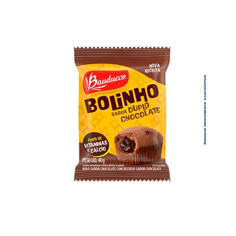 Bolinho Duplo Choco c rech choco Bauducco 40g Display c 14 un Cauê