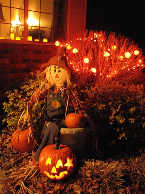 Delightful Scarecrow Pumpkins Display For The Fall Harvest Season Or