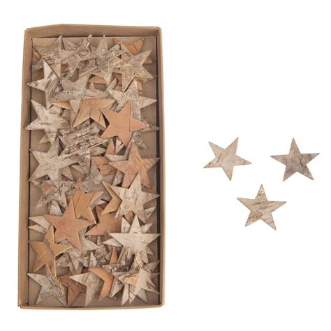 Three Wooden Stars In A Box On A White Background