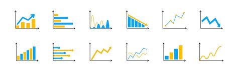 Conjunto De ícones De Gráficos E Gráficos De Negócios Gráficos De Dados