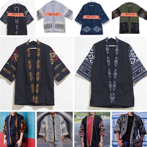 Jual Kimono Cardigan Outer Batik Tenun Songket Pria Unisex Blazer