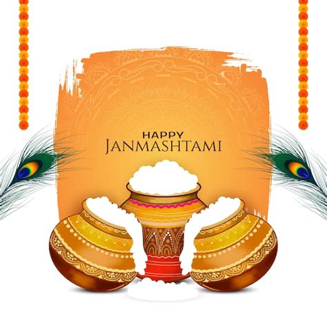 Free Vector | Cultural Happy Janmashtami Indian hindu festival ...