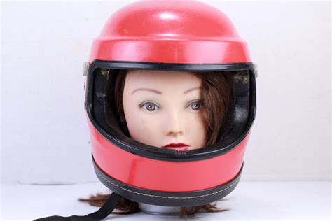 Vintage Motorcycle Helmet 1980s Helmet Red/black Motorcycle Helmet Full ...