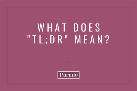 Tldr Meaning How Its Used On Social Media Parade