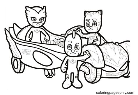 42 pj masks cat car coloring pages - Free Coloring Pages