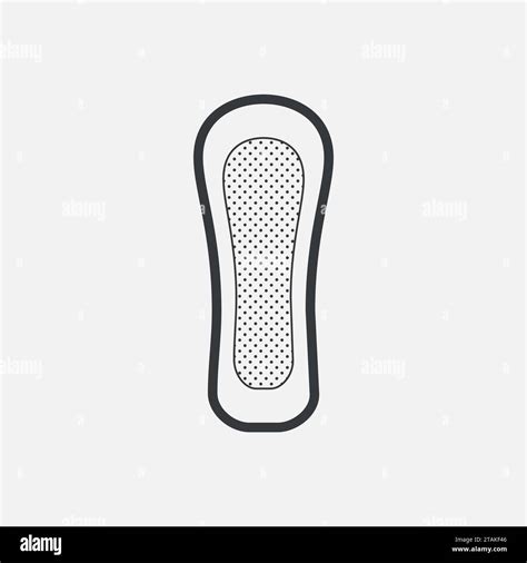 Women Hygiene Pad Vector Icon Isolated On Grey Background Hygiene Pad Type Feminine Hygiene