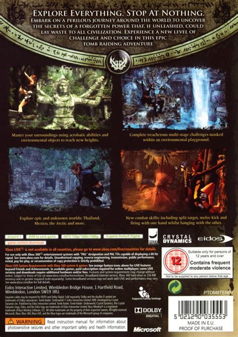 Tomb Raider: Underworld (2008) Xbox 360 box cover art - MobyGames