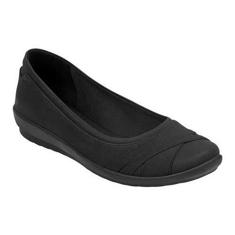 Easy Spirit Womens Black Traction Sole Elastic At Toe Cushioned Logo