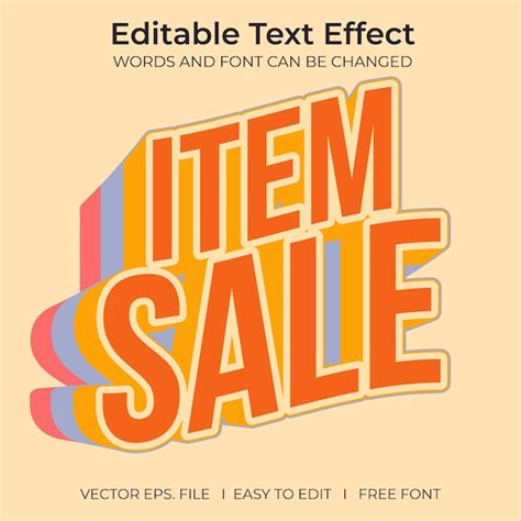 Premium Vector Item Sale Editable Text Effect