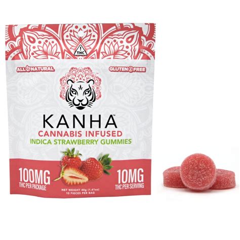 Classic Indica Strawberry Gummies 10pk [100mg] Green Herbs Spot