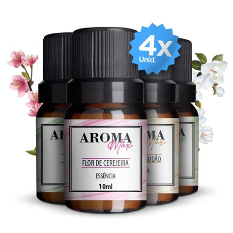 Kit 4Un Essência 10ml para Umidificador Aromatizador Difusor e