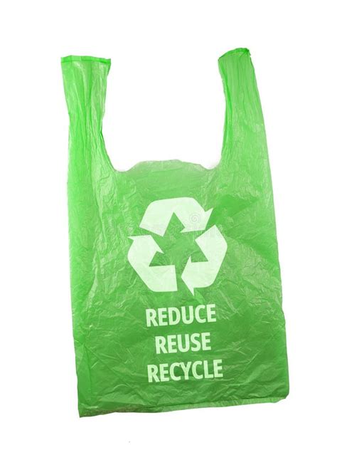 Plastic Bag With Recycle Sign Logo And Words Reduce Reuse Recycle On