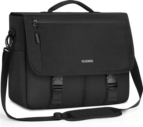 RAINSMORE Messenger Bag Men 15 6 Inch Laptop Briefcase Water Resistant