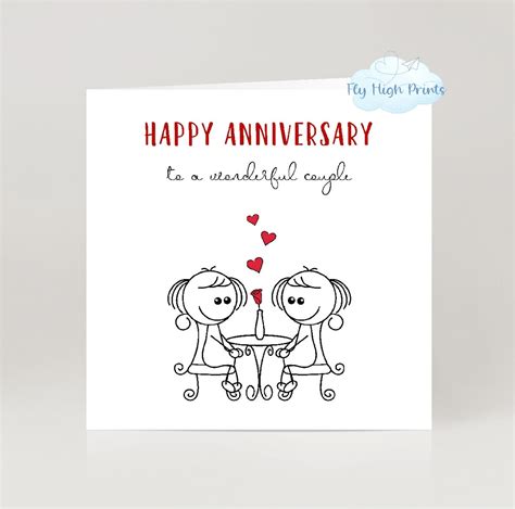 Same Sex Lesbian Happy Anniversary To A Wonderful Couple Etsy